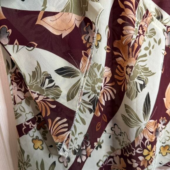 Vintage Millenium Floral Flared Sleeve Blouse Women S Green Multi Whimsical Goth - Picture 4 of 5